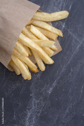 fresh cut fries on kitchen countertop