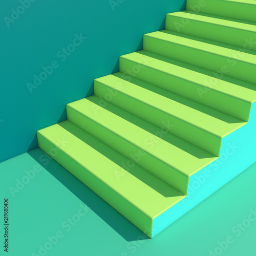 Wall with stairs background  minimalistic style for base image for posters. 3D