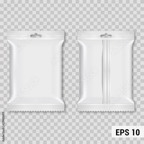 Realistic wet wipe flow packing. Vector.