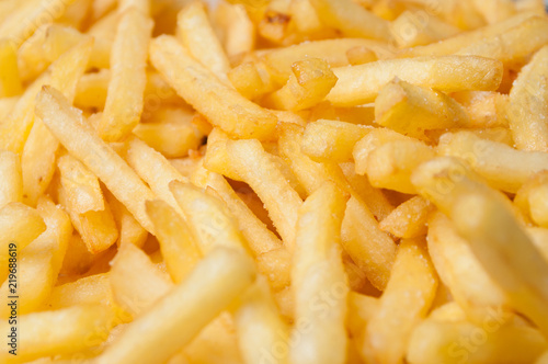 closeup of french fries texture at restaurant