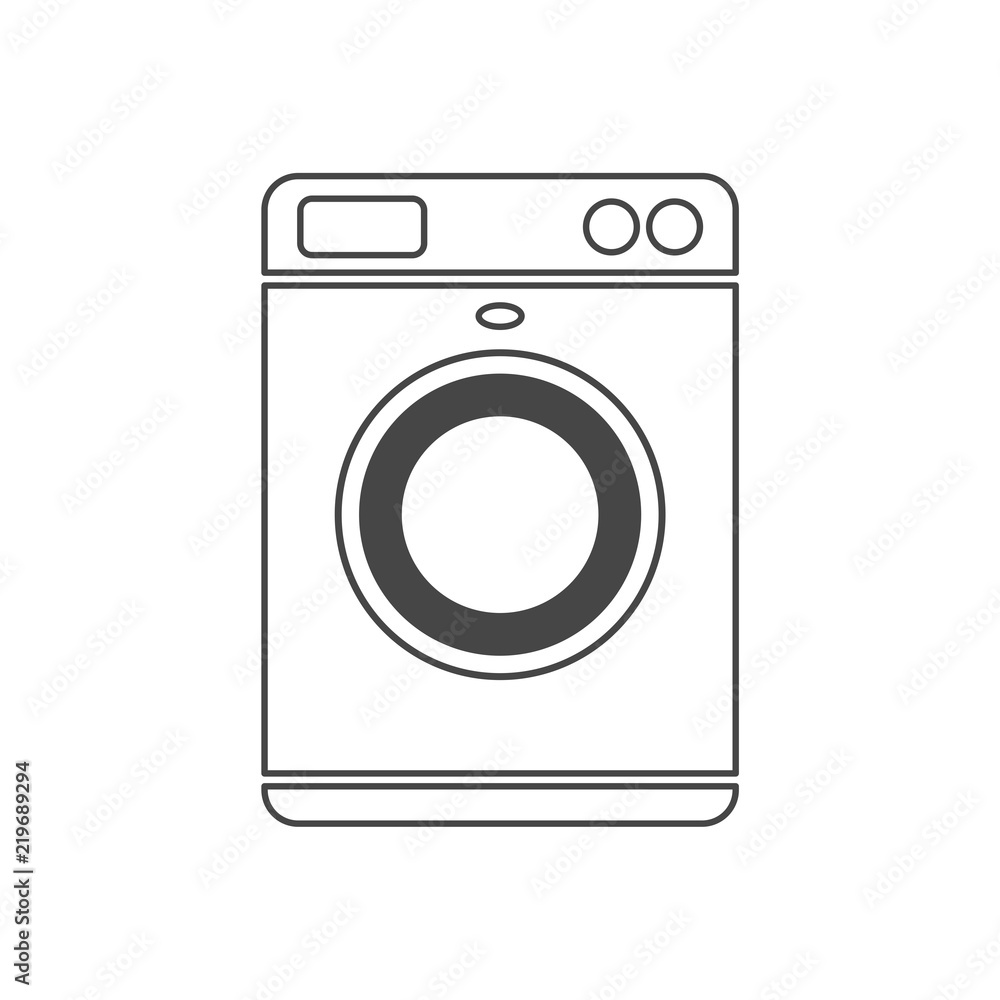 Washing machine icon, simple vector logo