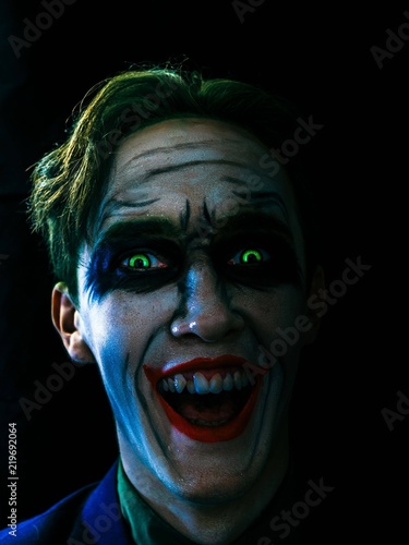 Young man celebrates halloween