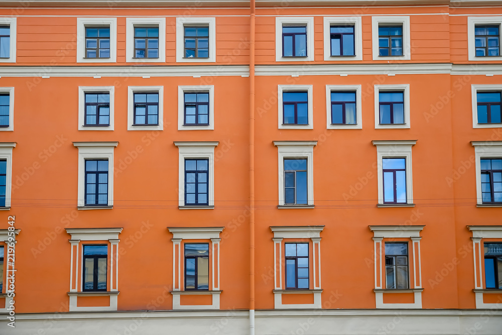 Colourful apartment buildings in St Petersberg