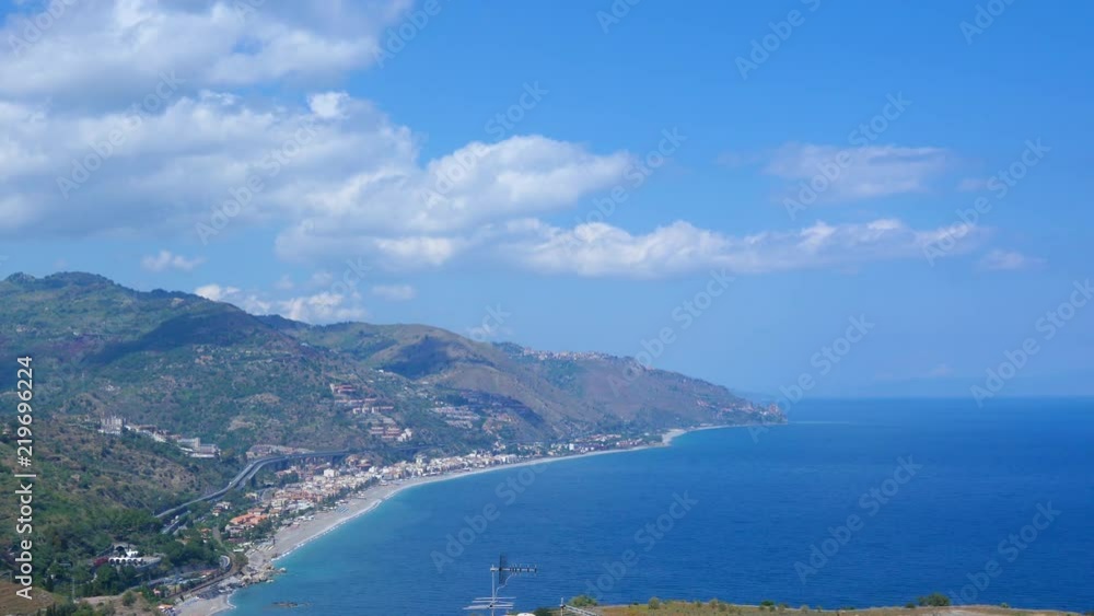 View on the mountains and the coast with mediterranean vegetation in Sicily, Italy
View on the mountains and the coast with mediterranean vegetation in Sicily, Italy