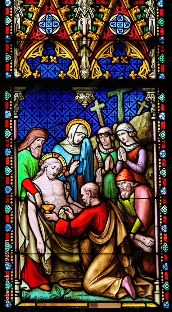 Stained Glass - Jesus Christ taken from the Cross on Good Friday