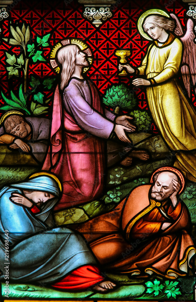 Stained Glass - Jesus Christ in the Garden of Gethsemane