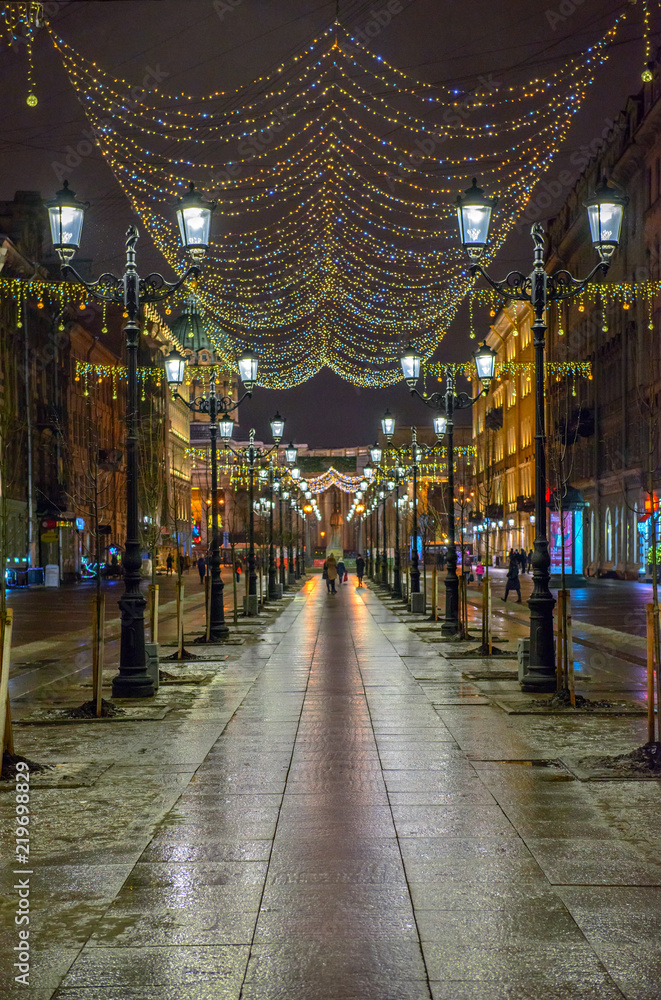 Christmas illumination on street