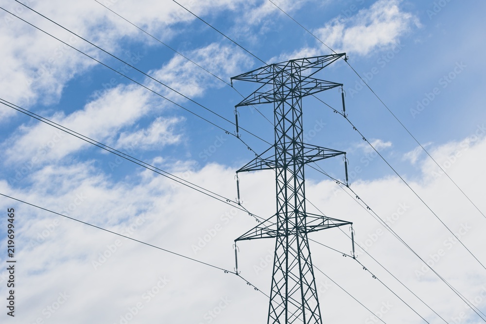 An electricity pylon which is used to support power cables. Photo taken in Port Elizabeth, South Africa. An electricity pylon which is used to support power cables. Photo taken in Port Elizabeth, South Africa.