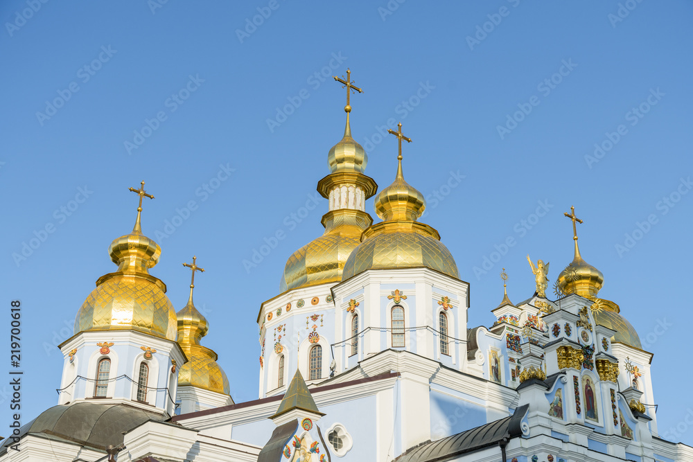 Golden domes of St. Michael Cathedral in Kiev, Ukraine