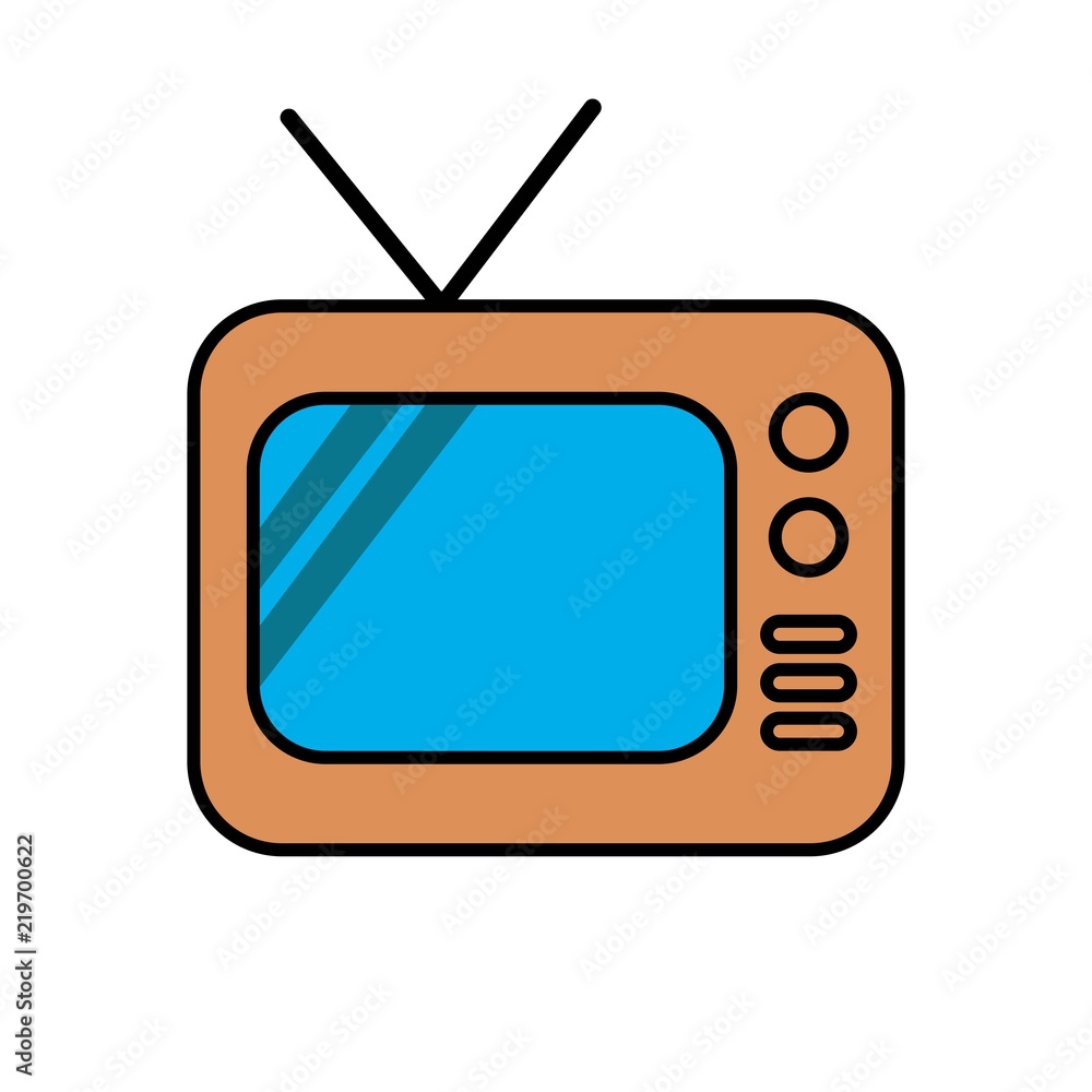 Old TV flat icon isolated on white background. Vector illustration. Tv logo icon. Old TV flat icon isolated on white background. Vector illustration. Tv logo icon.