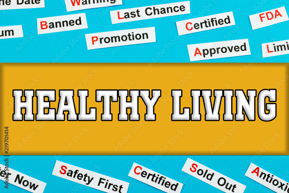 Healthy Living Tag and word clouds concept