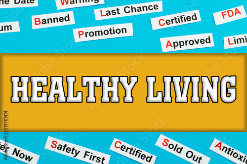 Healthy Living Tag and word clouds concept