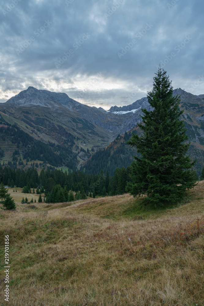 Herstfarben colorieren die Landschaft bei Oberlech in Österreich