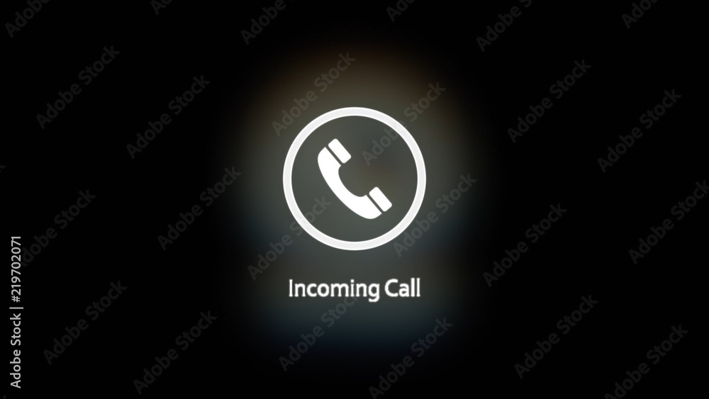 A phone receiver symbol appearing, vibrating, with an outer ring and ...