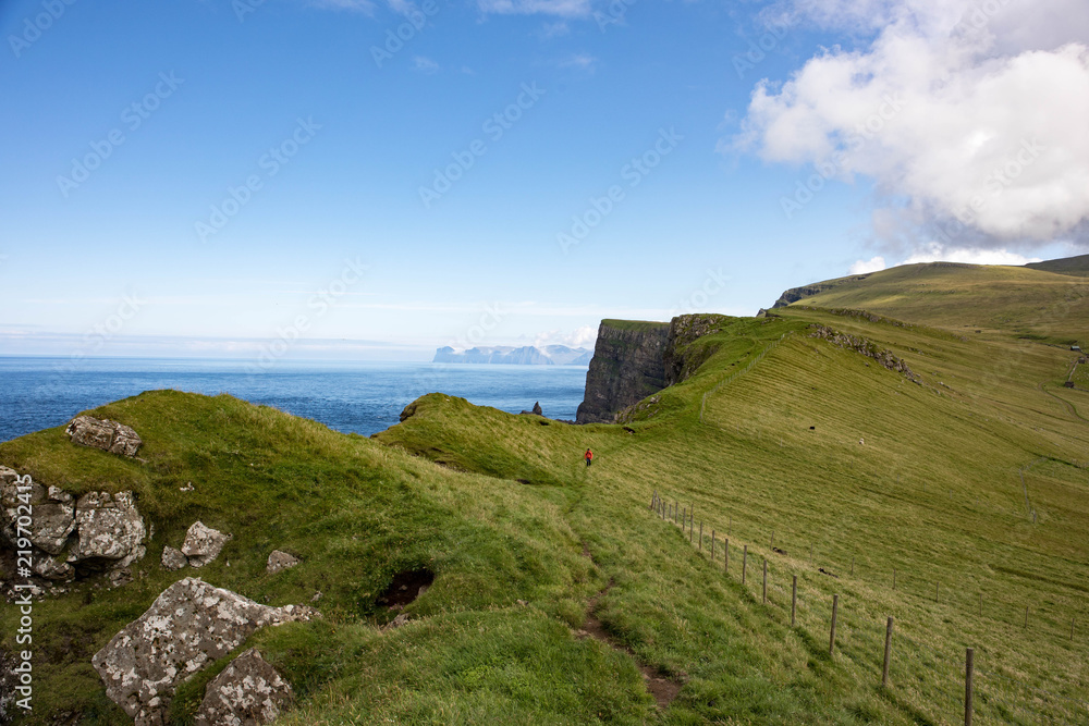 Beautiful landscape on Mykines in the Faroe Islands