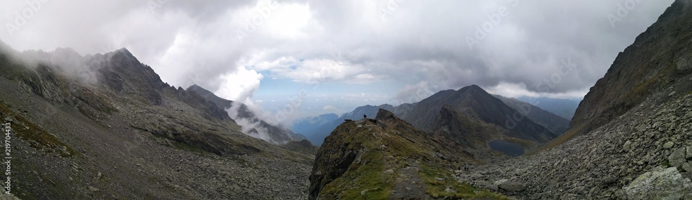Stormy weather in the mountains - panoramic landscape