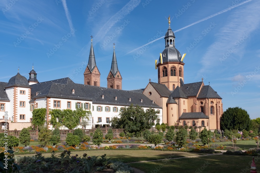 historical monastery public garden Seligenstadt, Germany
