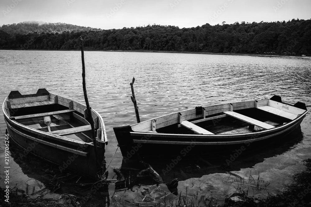 Dos botes en el lago.