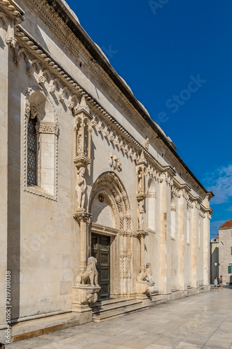 View of the city of Sibenik in the summer morning, Croatia photo