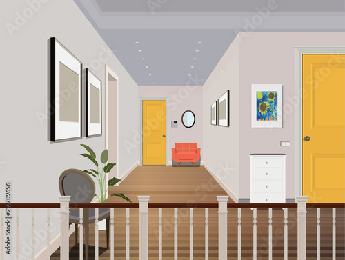 Vintage interior of the hallway. Design of modern room.