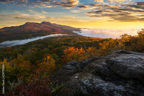 Scenic sunrise, Blue Ridge Mountains, North Carolina photo