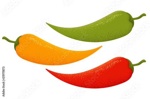 Colorful chilli peppers