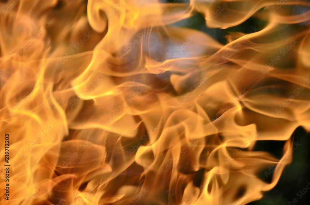 Fire. Wood burning in the fire. Orange flame. Tongue of flame. Fire. Wood burning in the fire. Orange flame. Tongue of flame.
