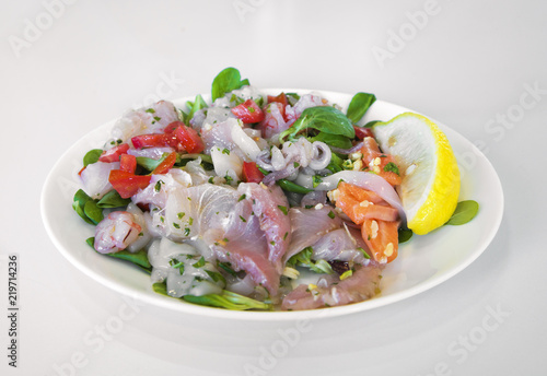Ceviche on a plate