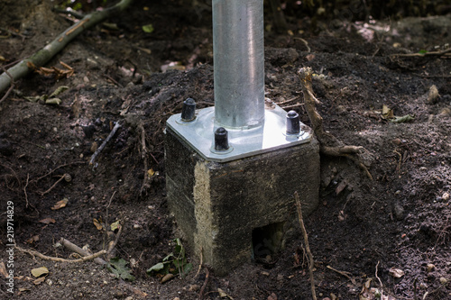 Wallpaper Mural The concrete base of the lighthouse. Construction and fixing of street lighting. Torontodigital.ca