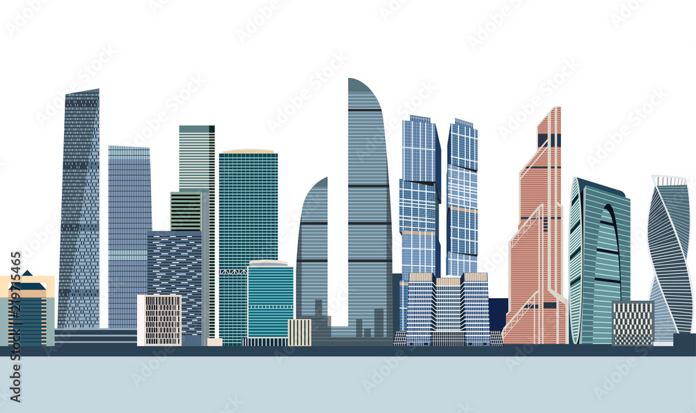 Fototapeta premium Moscow city skyline vector illustration