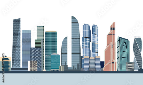 Moscow city skyline vector illustration