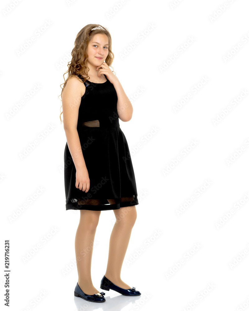 Elegant girl in a dress. Elegant girl in a dress.