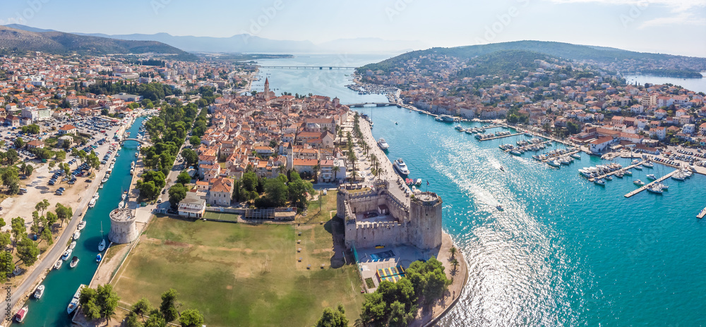 Fototapeta premium Aerial view of Trogir in summer, Croatia