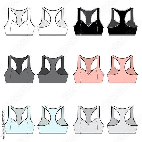 Vector templates for Womens Sports Bras