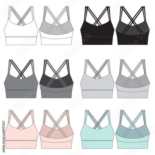 Vector templates for Womens Sports Bras