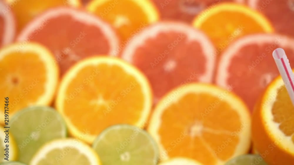 oranges ,grapefruit, and other fruits sliced 