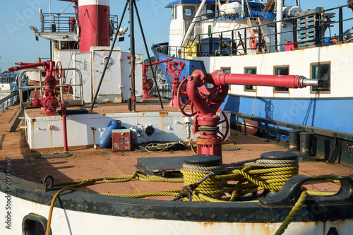 Classic fire fighting boat photo