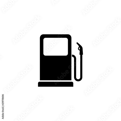 Gas station black isolated icon sign. Gas station vector symbol.