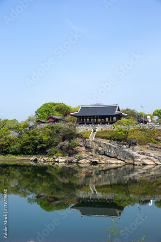 It is Jinjuseong Fortress which is a famous tourist attraction in Korea. photo