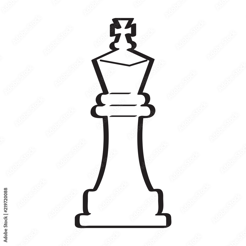 Sketch of a king chess piece Stock Vector