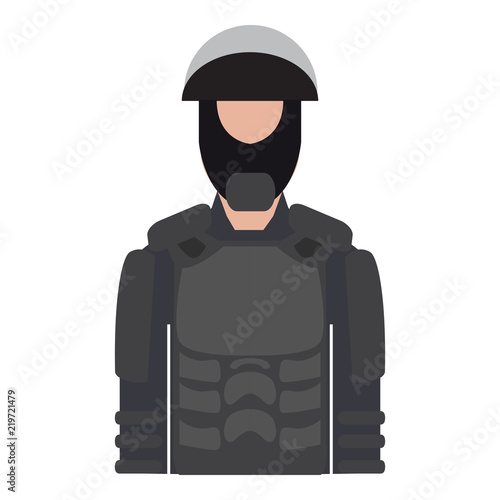 Isolated male police elite force avatar