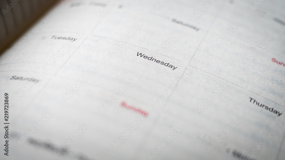 Close up calendar date in schedule book selective focus Close up calendar date in schedule book selective focus