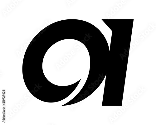black silhouette initial typography alphabet font typeset logotype image vector icon