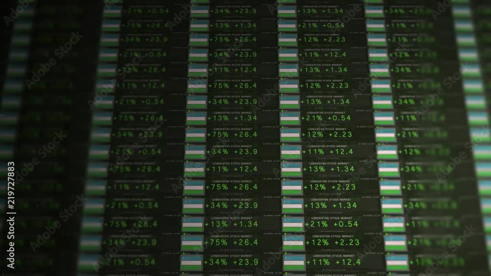 Stock Market Ticker Of A Thriving Economy - Uzbekistan Version Stock Market Ticker Of A Thriving Economy - Uzbekistan Version