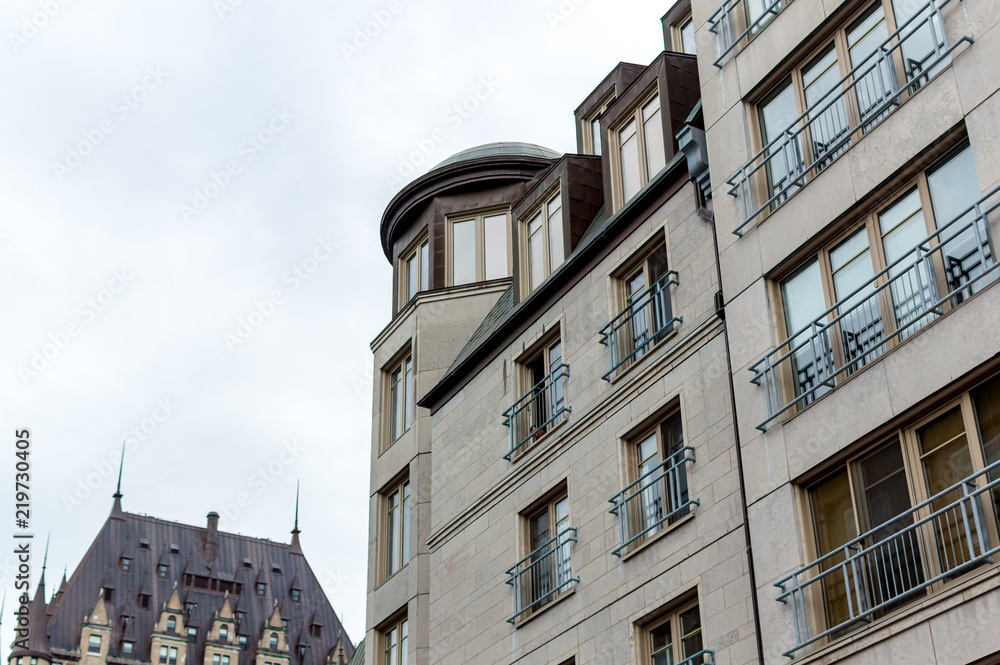 Old buildings in Quebec city downtown, Canada