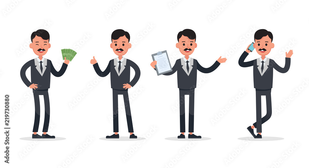 Businessman doing different gestures. Character vector design. no25 Businessman doing different gestures. Character vector design. no25