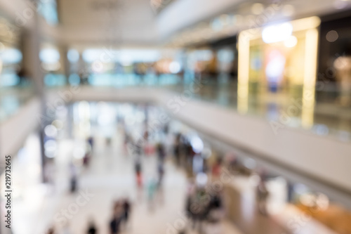 Out of focus view of shopping mall © leungchopan