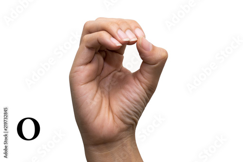 Finger Spelling the Alphabet in American Sign Language (ASL). Letter O