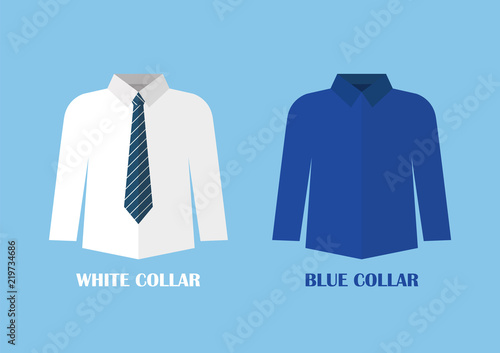 White and Blue shirt vector illustraton