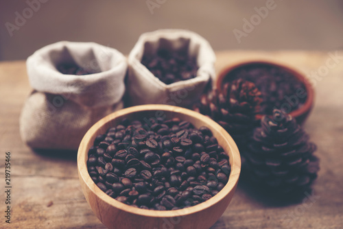 coffee bean for drip coffee process  vintage filter image